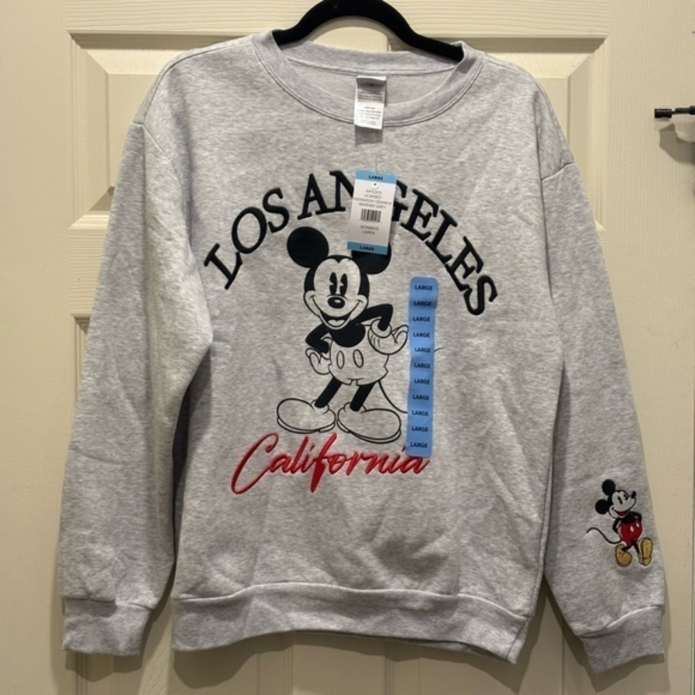 Character Los Angeles California Mickey Mouse Destination Womens Sweatshirt  NWT